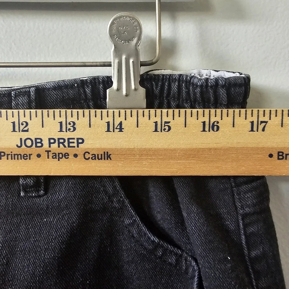 Vintage Lee Mom Jeans Women's Size 14 Med‎ Black Side Elastic 30 Inch Inseam - Picture 10 of 12